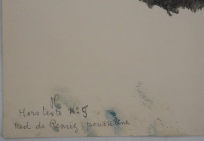 Louis DELAPCHIER : Nid de Rémiz, Aquarelle originale