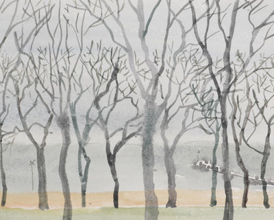 Camille COMBE : Wyck, Promenade, Aquarelle originale signée