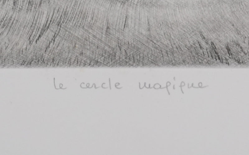 Camille COMBE : Le cercle magique, Gravure originale signée