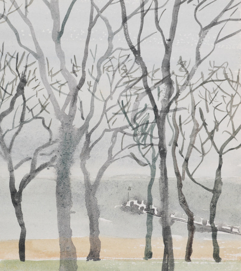 Camille COMBE : Wyck, Promenade, Aquarelle originale signée