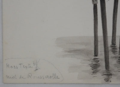 Louis DELAPCHIER : Nid de Rousserolle, Aquarelle originale