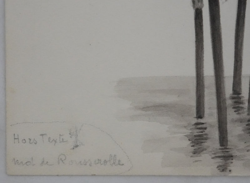 Louis DELAPCHIER : Nid de Rousserolle, Aquarelle originale
