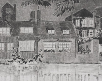 Camille COMBE : Reflets dans la nuit, Gravure originale signée