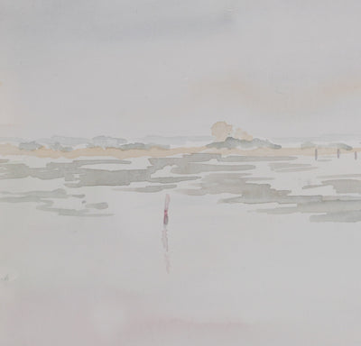 Camille COMBE : Horizon coloré, Aquarelle originale signée