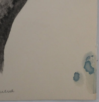 Louis DELAPCHIER : Nid de Mésange à longue queue, Aquarelle originale