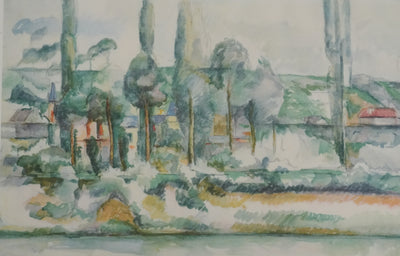 Paul CEZANNE : Le château de Médan, Lithographie