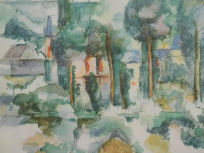 Paul CEZANNE : Le château de Médan, Lithographie