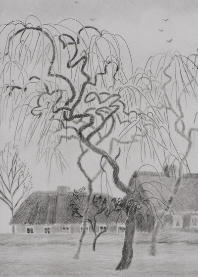 Camille COMBE : L'arbre et le vent, Gravure originale signée