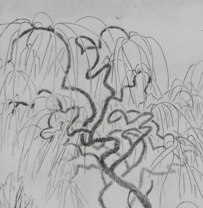 Camille COMBE : L'arbre et le vent, Gravure originale signée