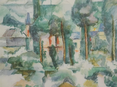 Paul CEZANNE : Le château de Médan, Lithographie