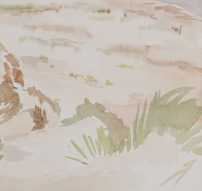 Camille COMBE : Les dunes du bord de mer, Aquarelle originale signée