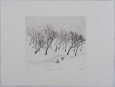 Camille COMBE : Le torrent se tait, Gravure originale signée