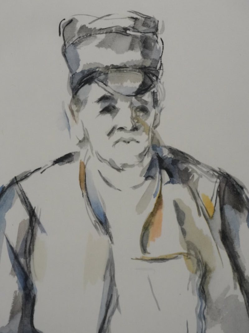 Paul CEZANNE : Paysan à la canne, Lithographie
