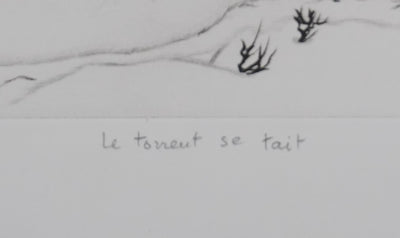 Camille COMBE : Le torrent se tait, Gravure originale signée