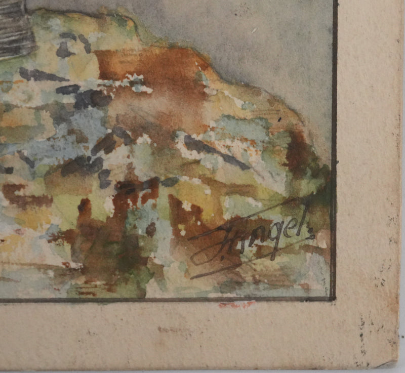 Fernand ANGEL : Poisson papillon et Poisson aigle, Aquarelle originale signée