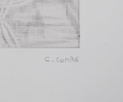 Camille COMBE : Dans le parc solitaire, Gravure originale signée