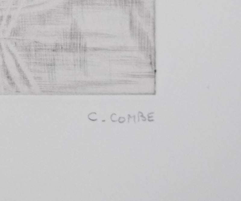 Camille COMBE : Dans le parc solitaire, Gravure originale signée