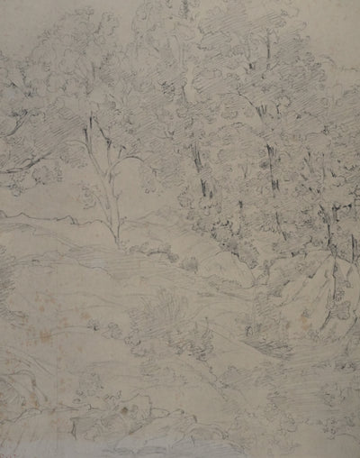 Camille COROT : La forêt en Italie, Lithographie signée