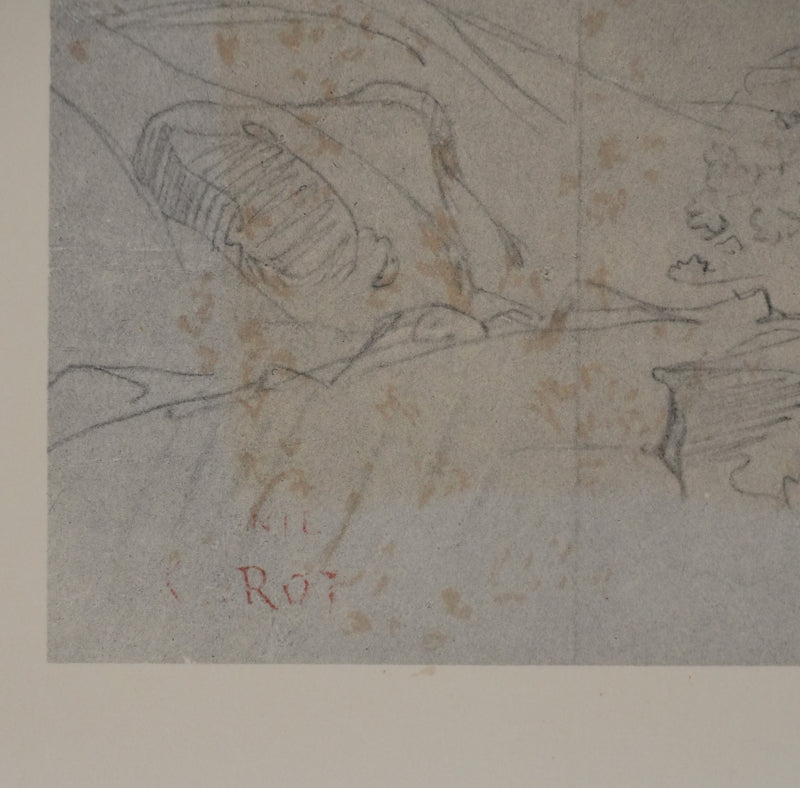 Camille COROT : La forêt en Italie, Lithographie signée