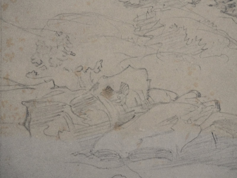 Camille COROT : La forêt en Italie, Lithographie signée