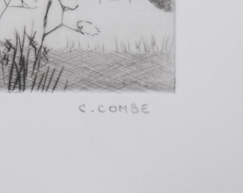 Camille COMBE : Le domaine, Gravure originale signée
