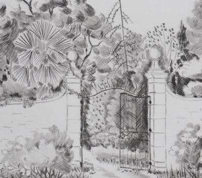 Camille COMBE : Le domaine, Gravure originale signée