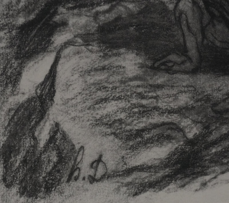 Honoré DAUMIER : Don Quichotte et Sancho Panza, Lithographie signée