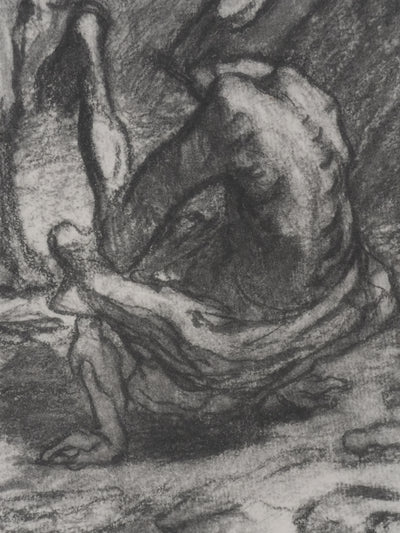 Honoré DAUMIER : Don Quichotte et Sancho Panza, Lithographie signée