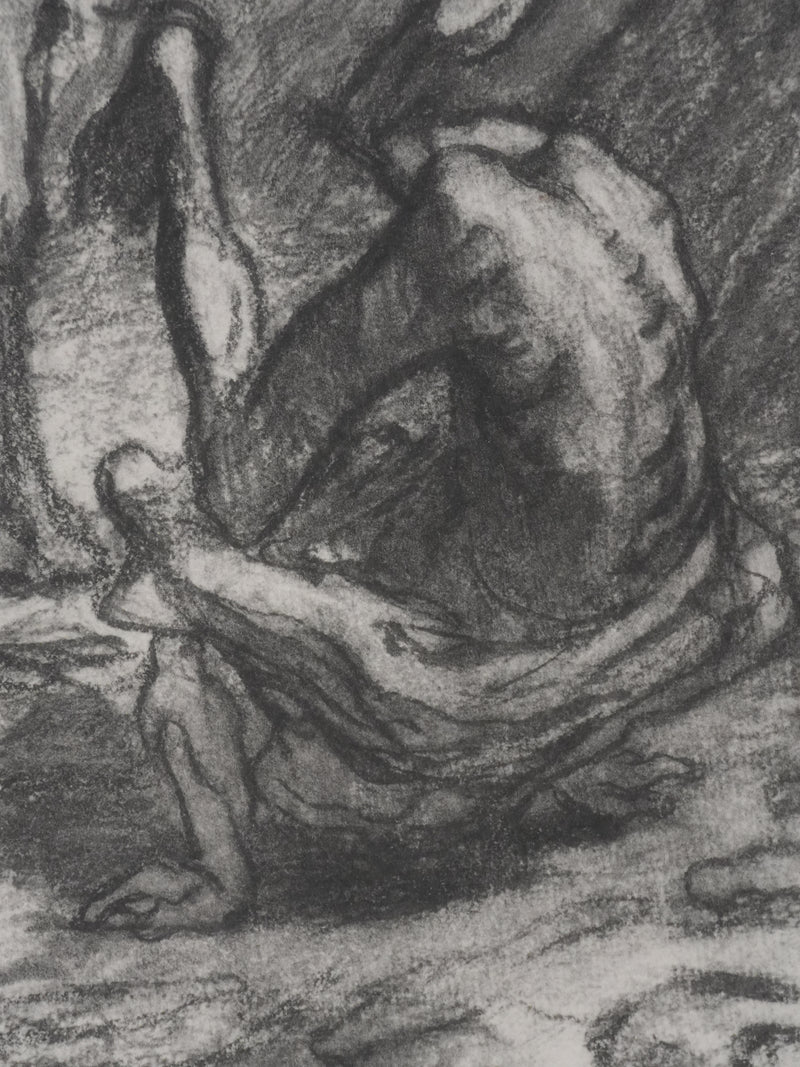 Honoré DAUMIER : Don Quichotte et Sancho Panza, Lithographie signée