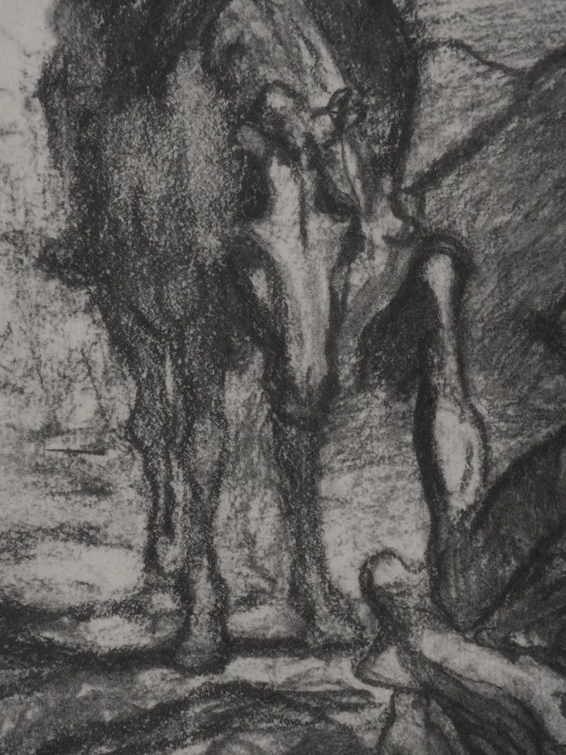 Honoré DAUMIER : Don Quichotte et Sancho Panza, Lithographie signée