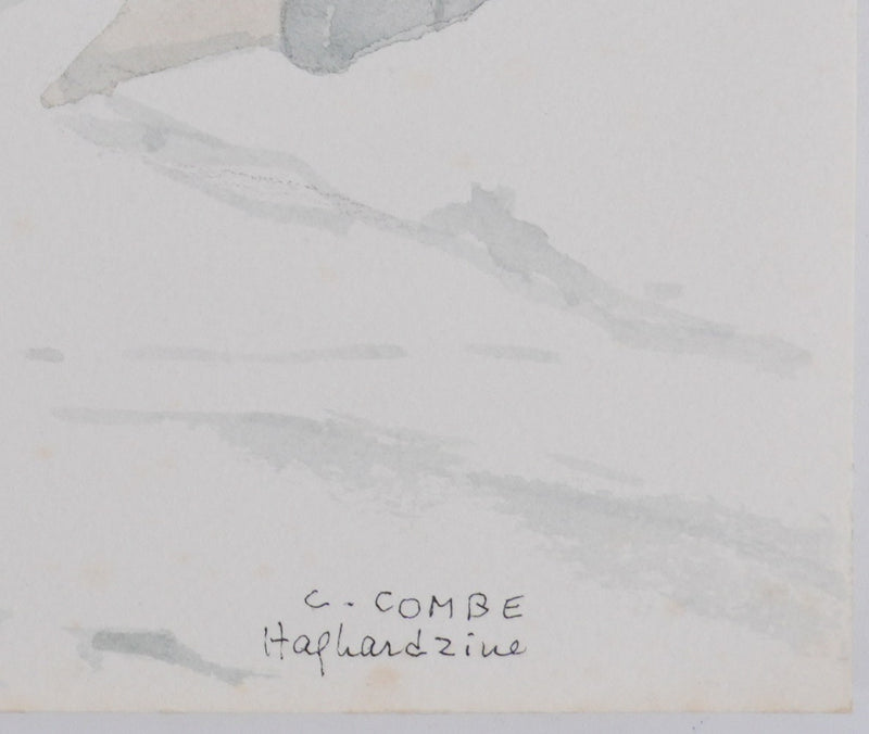 Camille COMBE : Le village des neiges, Aquarelle originale (photo de détail 3) - Crédit photo : Galerie Art.Paris