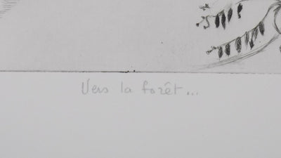 Camille COMBE : Vers la forêt, Gravure originale signée