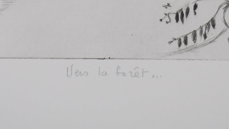 Camille COMBE : Vers la forêt, Gravure originale signée