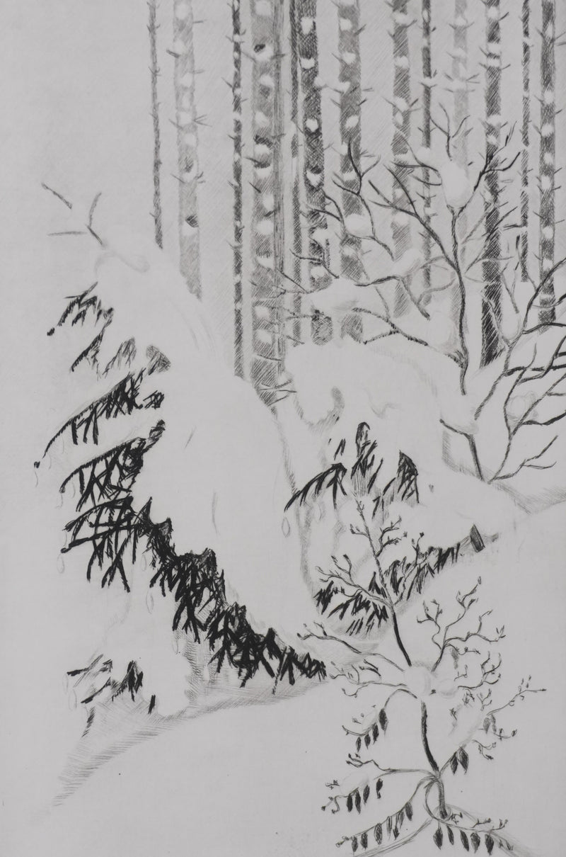 Camille COMBE : Vers la forêt, Gravure originale signée