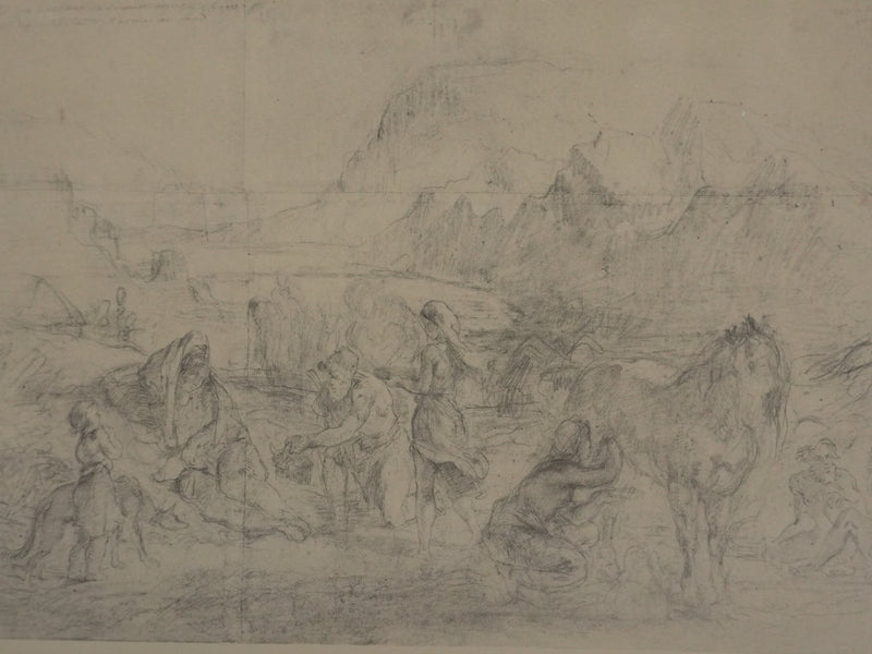 Edgar DEGAS : La famille de berger, Lithographie signée