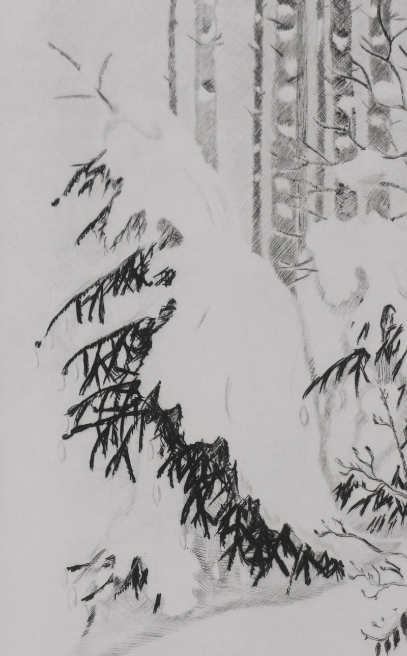 Camille COMBE : Vers la forêt, Gravure originale signée
