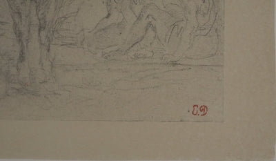 Edgar DEGAS : La famille de berger, Lithographie signée