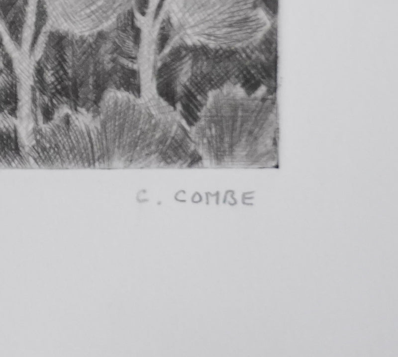 Camille COMBE : Le domaine mystérieux, Gravure originale signée