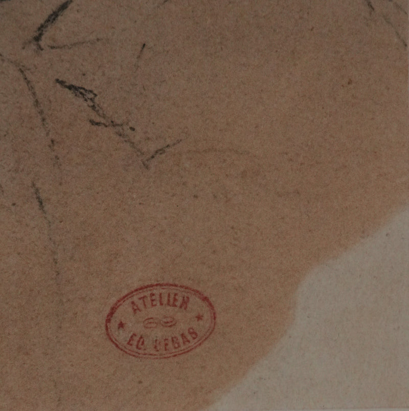 Edgar DEGAS : La jeune fille au ruban, Lithographie signée