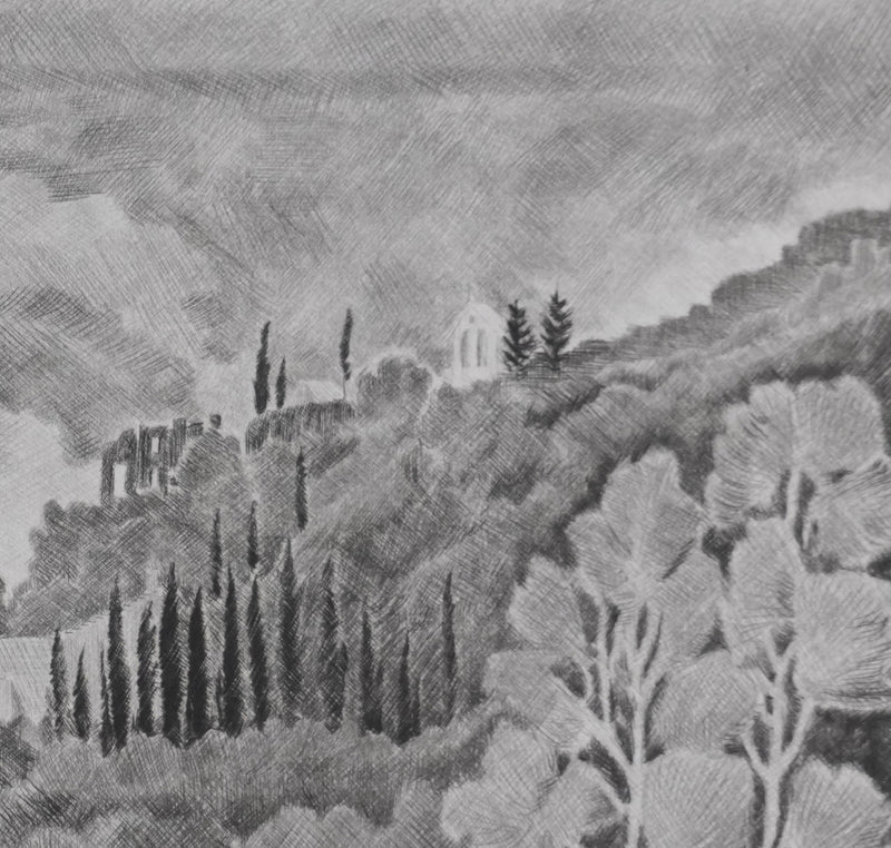 Camille COMBE : Le domaine mystérieux, Gravure originale signée
