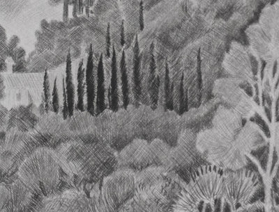 Camille COMBE : Le domaine mystérieux, Gravure originale signée