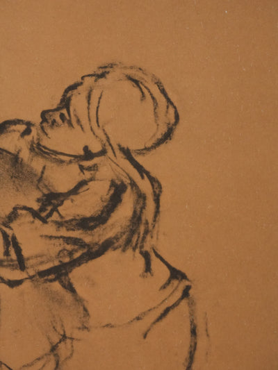 Edgar DEGAS : Le ballet avec Pierrot, Lithographie signée