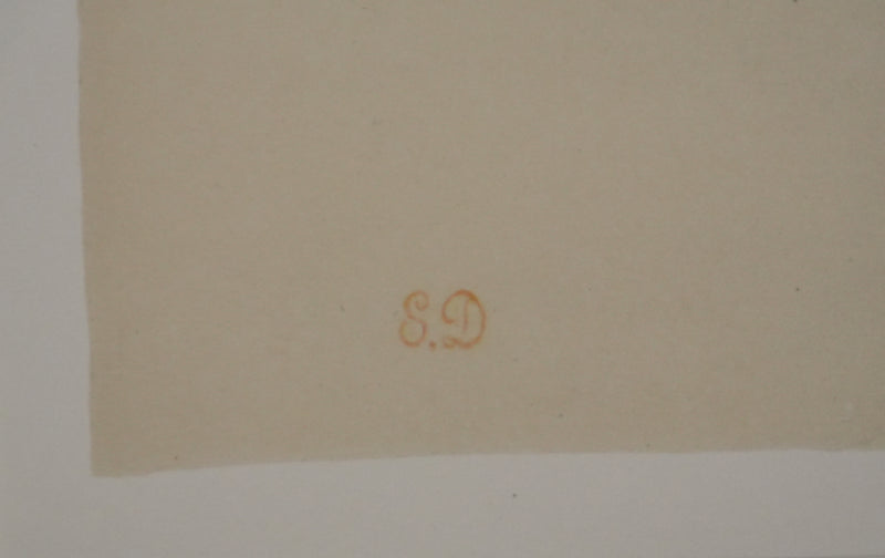 Eugène DELACROIX : Etude pour un moine, Lithographie signée