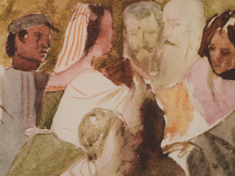 Eugène DELACROIX : Etude pour un moine, Lithographie signée