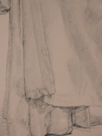 Eugène DELACROIX : Jeune homme au chapeau, Lithographie