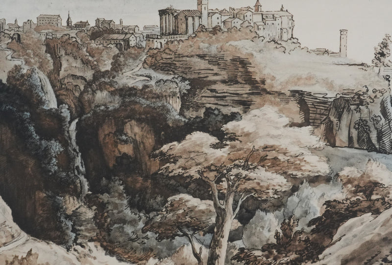 Théodore GERICAULT : Vue sur Tivoli, Lithographie signée