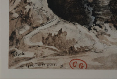Théodore GERICAULT : Vue sur Tivoli, Lithographie signée