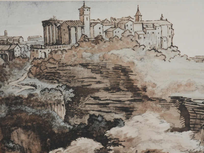 Théodore GERICAULT : Vue sur Tivoli, Lithographie signée