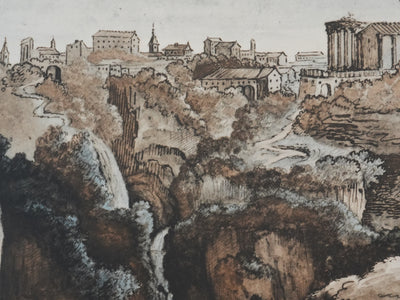 Théodore GERICAULT : Vue sur Tivoli, Lithographie signée