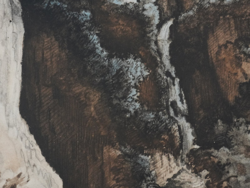 Théodore GERICAULT : Vue sur Tivoli, Lithographie signée